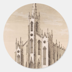 Oude Sint-Nicolaaskerk New York Schets Ronde Sticker