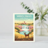 Oude Sioux Falls South Dakota Briefkaart (Staand voorkant)