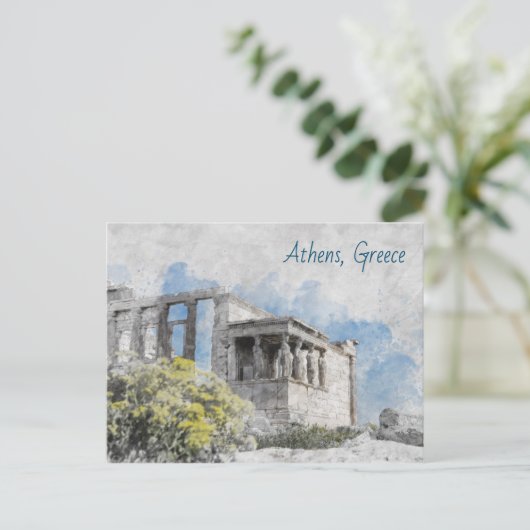 Oude sites Acropolis in Athene, Griekenland Briefkaart (Staand voorkant)