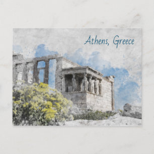 Oude sites Acropolis in Athene, Griekenland Briefkaart