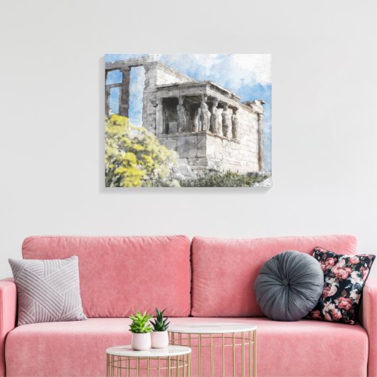 Oude sites Acropolis in Athene, Griekenland Canvas Afdruk (Insitu (Woonkamer))