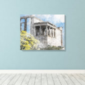 Oude sites Acropolis in Athene, Griekenland Canvas Afdruk (Insitu (Houten vloer))
