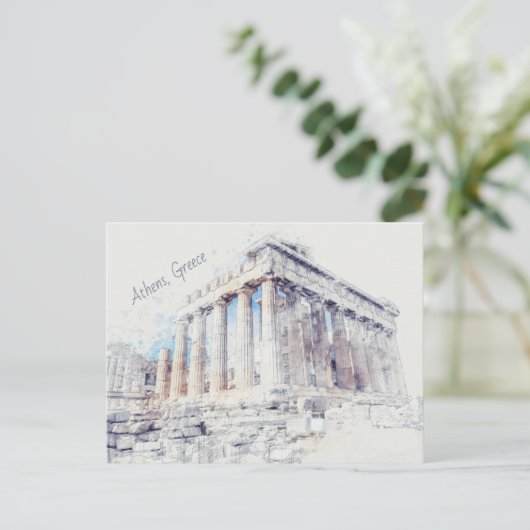 Oude sites Parthenon in Athene, Griekenland Briefkaart (Staand voorkant)