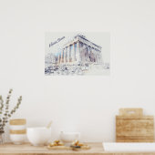 Oude sites Parthenon in Athene, Griekenland Poster (Keuken)
