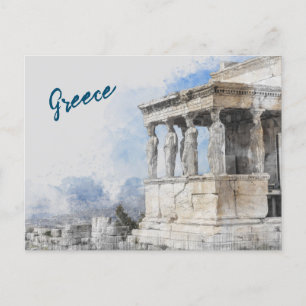 Oude sites ruïnes in Athene, Griekenland Briefkaart