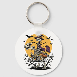 Oude skelet dinosaurus Halloween shirt ontwerp_1 Sleutelhanger