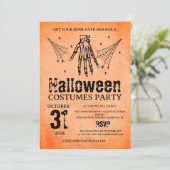 Oude skelet hand Halloween kostuums feest Kaart (Staand voorkant)