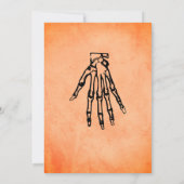 Oude skelet hand Halloween kostuums feest Kaart (Achterkant)