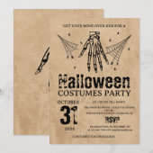 Oude skelet hand Halloween kostuums feest Kaart (Voorkant / Achterkant)