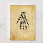 Oude skelet hand Halloween kostuums feest Kaart (Achterkant)