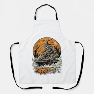 Oude Skelet Heks Halloween Jetski T-shirt Des Schort