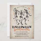 Oude skelet volwassenen Halloween-feest Kaart (Voorkant)