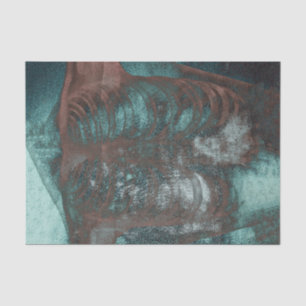 Oude skeletachtige röntgenfoto turquoise bruine te tissuepapier