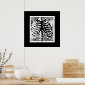 Oude skeletbotten torso lichaam Halloween Poster (Keuken)
