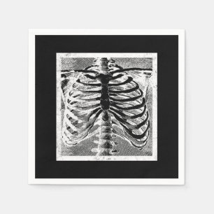 Oude skeletbotten torso lichaam halloween servet