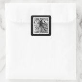 Oude skeletbotten torso lichaam halloween vierkante sticker (Tas)