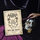 Oude skeleton gotische volwassenen Halloween-feest Kaart