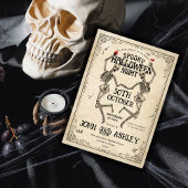 Oude skeleton gotische volwassenen Halloween-feest Kaart