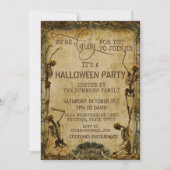 Oude Skeleton Sterft Voor Jou Halloween Feest   Kaart (Voorkant)