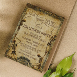 Oude Skeleton Sterft Voor Jou Halloween Feest   Kaart