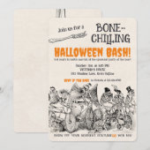Oude Skeletressen 2 Griezels  Halloweenfeest Kaart (Voorkant / Achterkant)