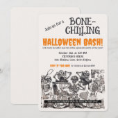Oude Skeletresten Griezelig Halloween Feestje Kaart (Voorkant / Achterkant)