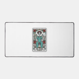 Oude skeletverpleegster tarotkaart shirt ontwerp_1 bureaumat