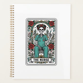 Oude skeletverpleegster tarotkaart shirt ontwerp_1 planner