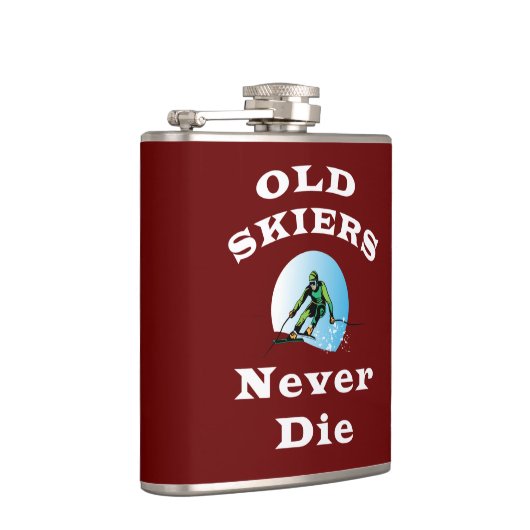 Oude Skiers sterven nooit Heupfles (Rechts)