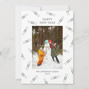 Oude skifoto vakantiekaart feestdagenkaart