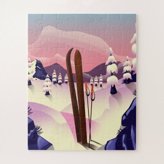 Oude skiposter legpuzzel (Verticaal)