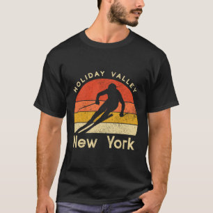 Oude skivakantie Valley New York Berg  T-shirt