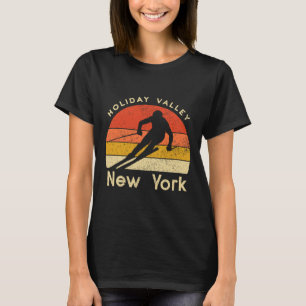 Oude skivakantie Valley New York Berg T-shirt