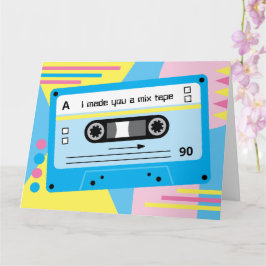 Oude Skool Blauwe Cassette Mix Tape Groeten Kaart