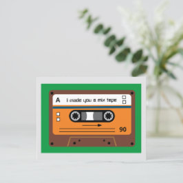 Oude Skool Bruine Cassette Mix Tape Groeten Briefkaart