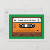 Oude Skool Bruine Cassette Mix Tape Groeten Briefkaart (Voorkant / Achterkant)