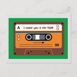 Oude Skool Bruine Cassette Mix Tape Groeten Briefkaart
