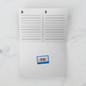 Oude Skool Donkerblauwe Cassette Mix Tape Groeten Kaart (Binnen)