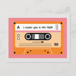 Oude Skool Oranje Cassette Mix Tape Briefkaart