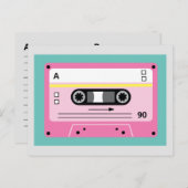 Oude Skool Pink Cassette Mix Tape Playlist Briefkaart (Voorkant / Achterkant)