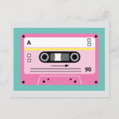 Oude Skool Pink Cassette Mix Tape Playlist Briefkaart (Voorkant)