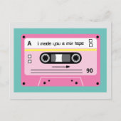 Oude Skool Pink Cassette Mix Tape Playlist Briefkaart (Voorkant)