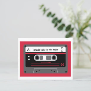 Oude Skool Red en Black Cassette Mix tape Briefkaart