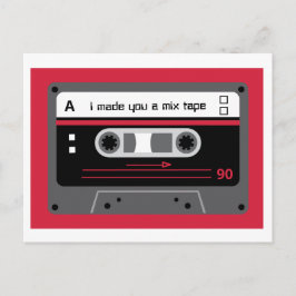 Oude Skool Red en Black Cassette Mix tape Briefkaart