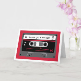Oude Skool Rood en Zwart Cassette Mix Tape Begroet Kaart