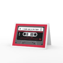 Oude Skool Rood en Zwart Cassette Mix Tape Begroet