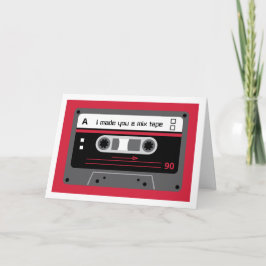 Oude Skool Rood en Zwart Cassette Mix Tape Begroet Kaart