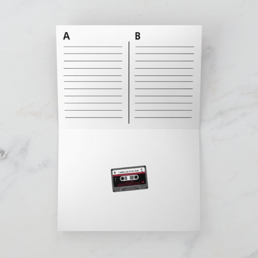 Oude Skool Rood en Zwart Cassette Mix Tape Graffit Kaart (Binnen)