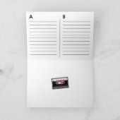 Oude Skool Rood en Zwart Cassette Mix Tape Wenskaa Kaart (Binnen)