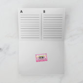 Oude Skool Roze Cassette Mix Tape Groetjes Kaart (Binnen)